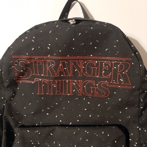 Stranger Things Backpack Loungefly Black Red Logo Stars Official Netflix Merch - Picture 3 of 6